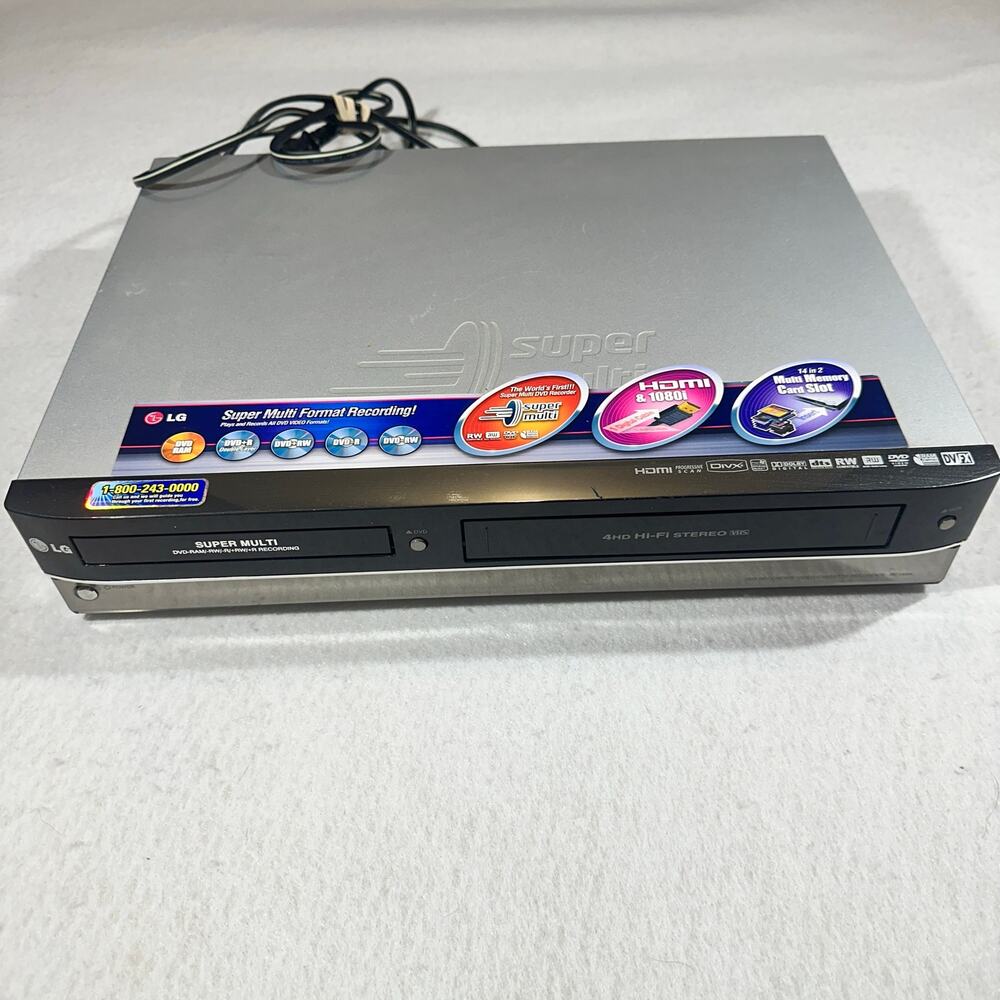 LG vintage Super Multi DVD/VHS Recorder VCR Combo HDMI 1080i Tested Working